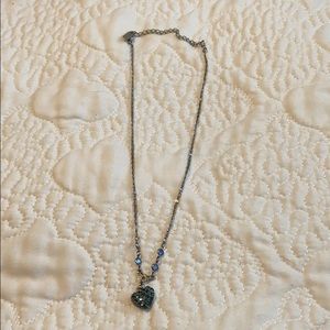 Blue heart necklace with